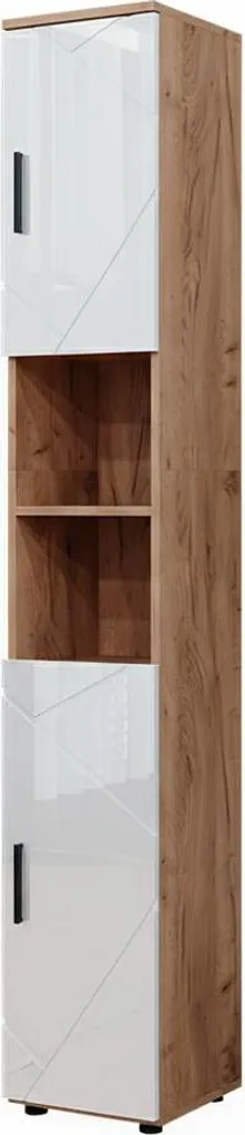 Vicco Irma Mobile Alto Bagno 30x192 cm Rovere/Bianco High Gloss