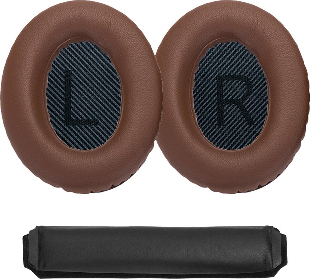 INF Ersatz-Ohrpolster und Kopfbügel für Bose QC15 QC25 QC35 Kopfhörer Kaffee+Schwarz