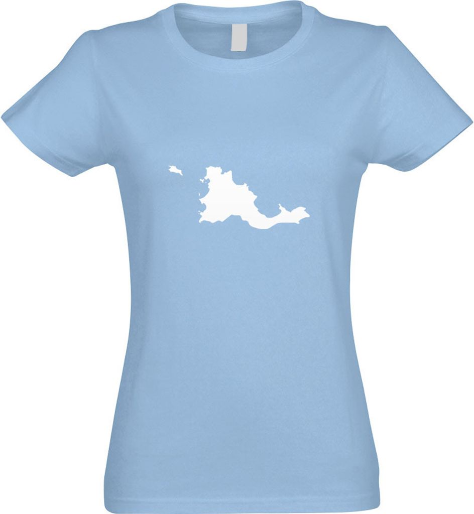 Kiwistar - T-Shirt tailliert - Damen - himmelblau - Frankreich - St. Martin - mit Motiv Bedruckt - Funshirt Design - Sport - Freizeit - Damen - XL