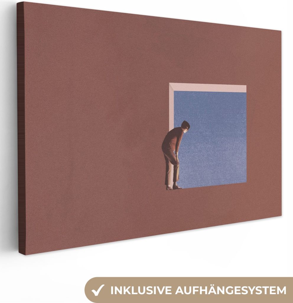 MuchoWow - Leinwandbilder - Mensch - Jahrgang - Design, Wandbild, Wanddeko Bilder Wohnzimmer, 60x40 cm