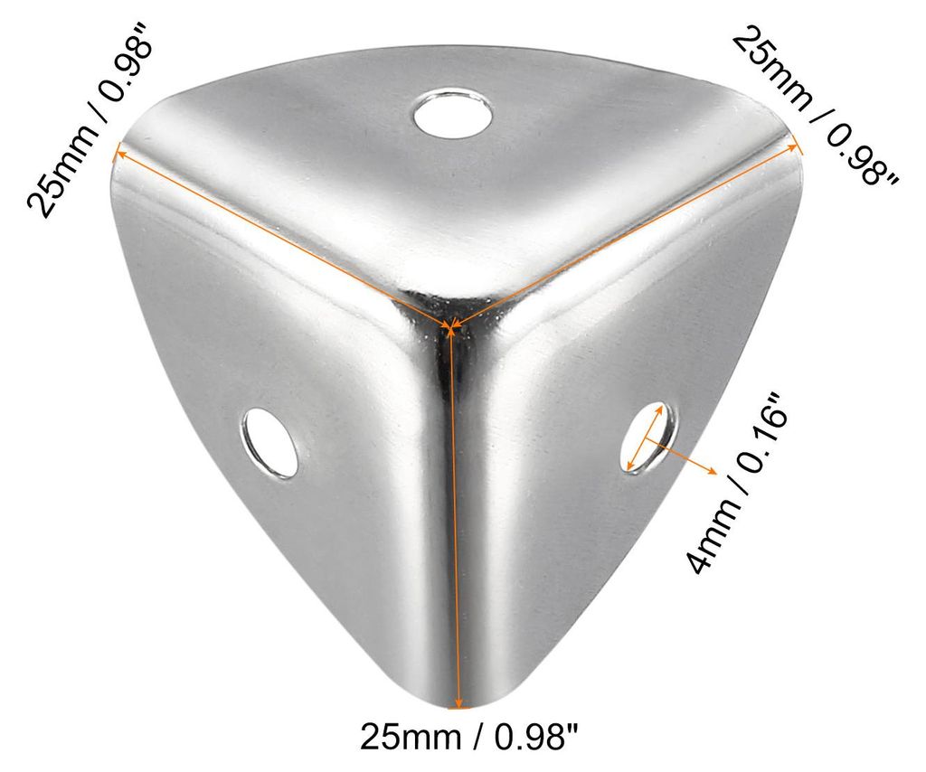 Metall Box Ecken Schutz Kante Schutz Schutz 25 x 25 x 25mm Silber Ton 32Stk fš¹r Tisch Ecken und Schreibtisch Ecken