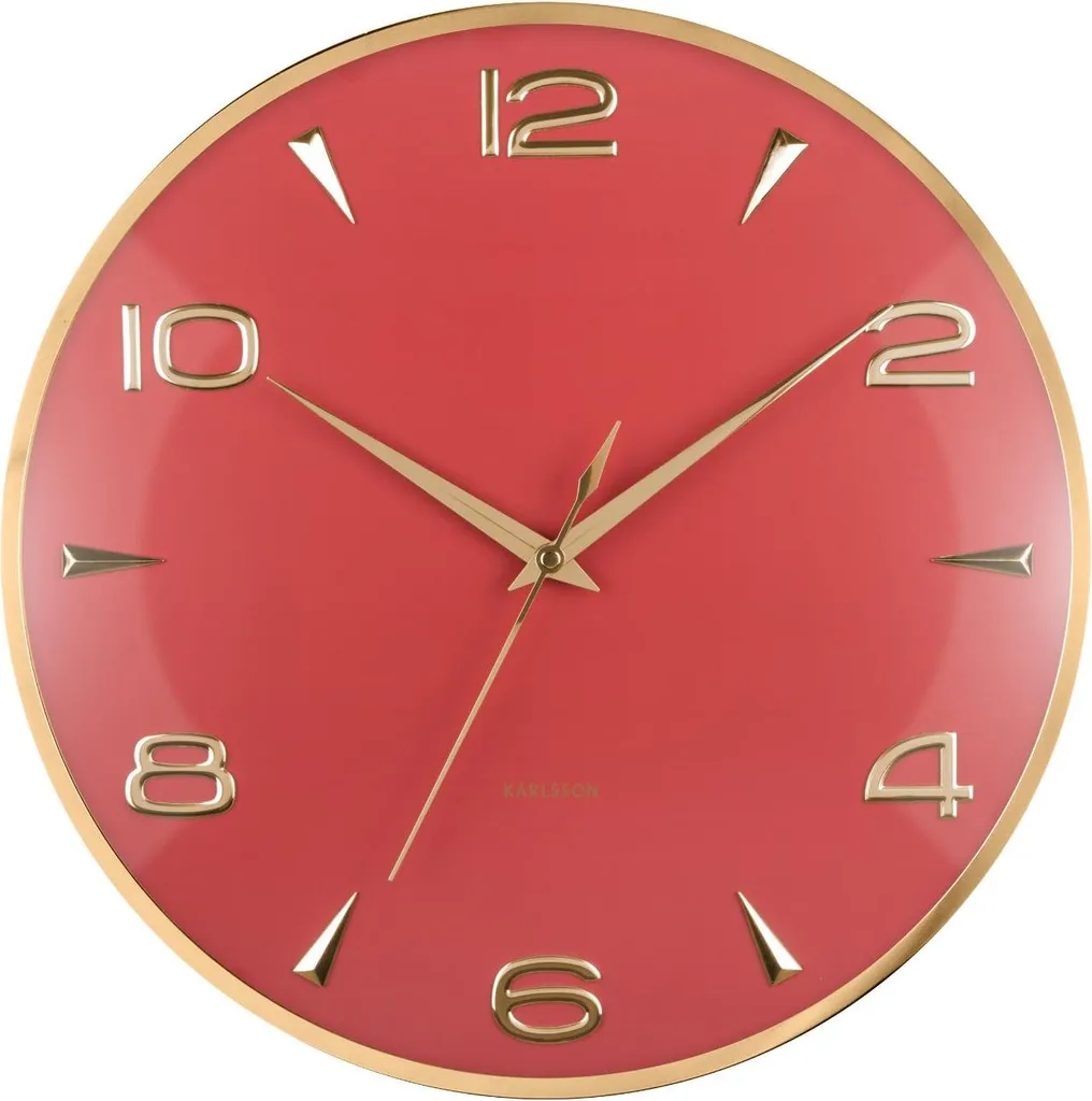 Horloge murale design KA6017RD rouge pour une décoration moderne chic