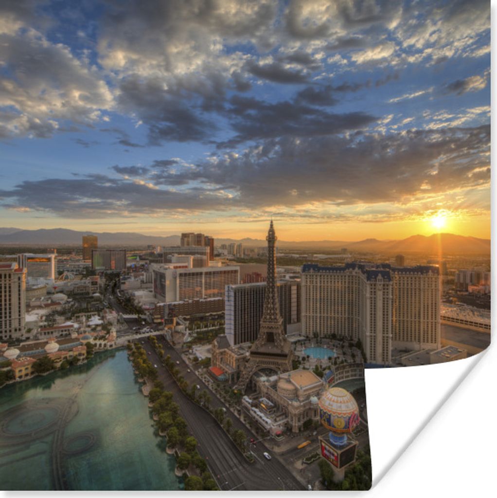 MuchoWow® Poster Sonnenaufgang - Las Vegas - Stadt 75x75 cm Produktbild 