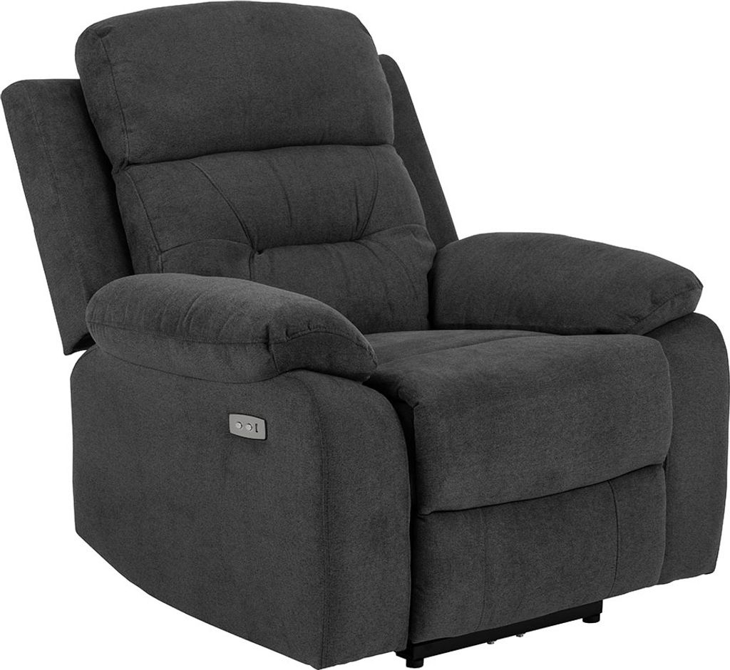 Smuk Carrie Relaxsessel Grau mit motorisierter Liegefunktion und USB-A-Anschluss, 92x86x98 cm