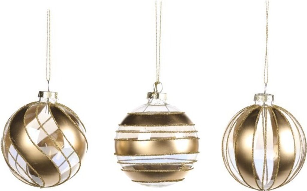 Goodwill Weihnachtskugel Glas Gold D 8 cm Vorteilsset Pro 3 Stück