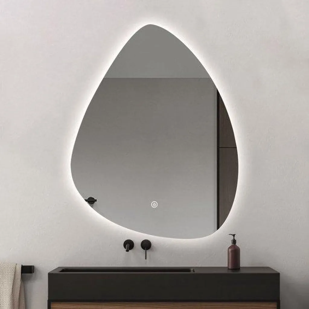 Miroir de Salle de Bain Lumineux LED Forme Libre avec Antibuée 50x70