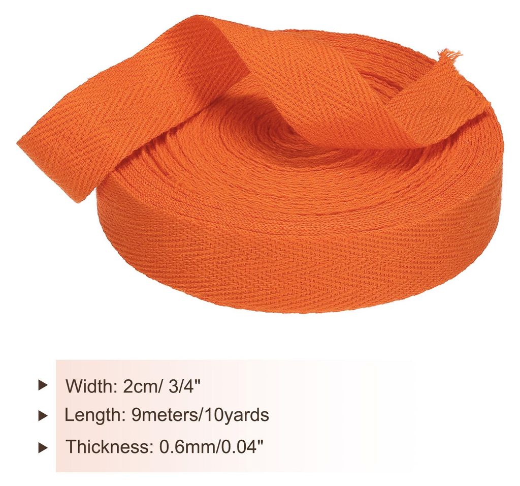 Baumwollband Baumwolle Gurtband 20mm x 9m, Schr?gband Baumwoll Nahtband K?perband Saumband Einfassband Stoffband Webband zum N?hen fš¹r DIY Baste...