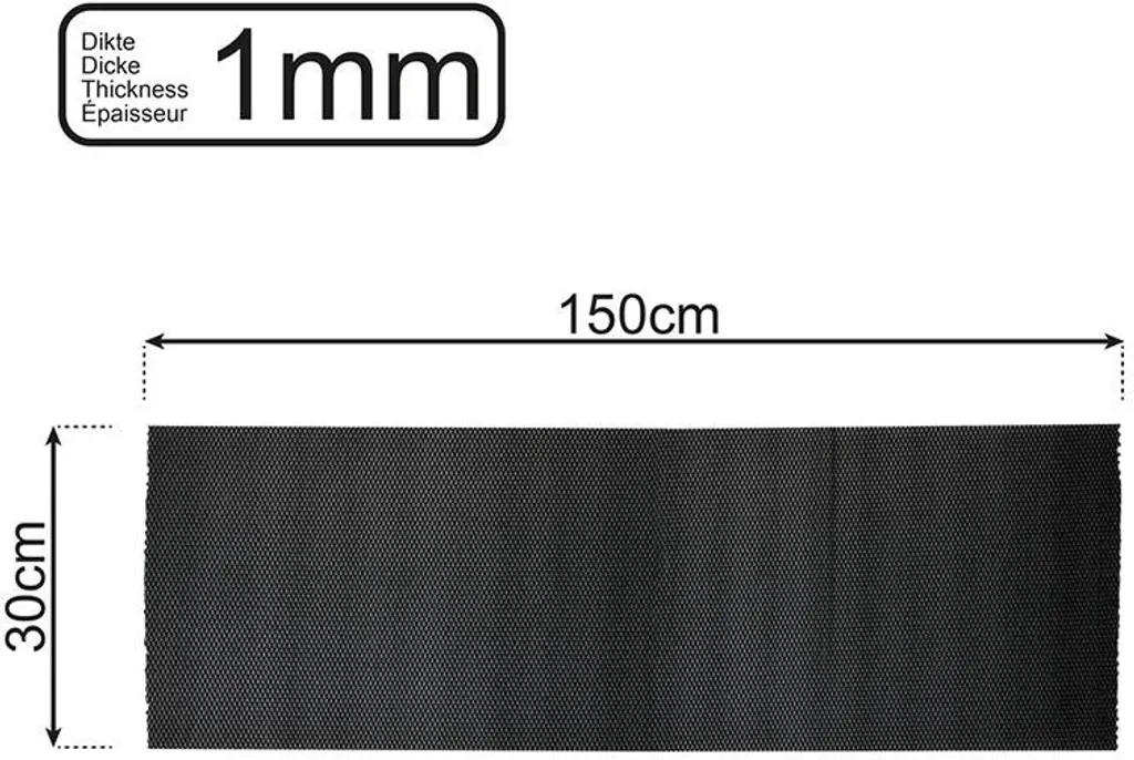 Rotolo Antiscivolo Multiuso Nero 30x150 cm - Sottotappeto e Fodera