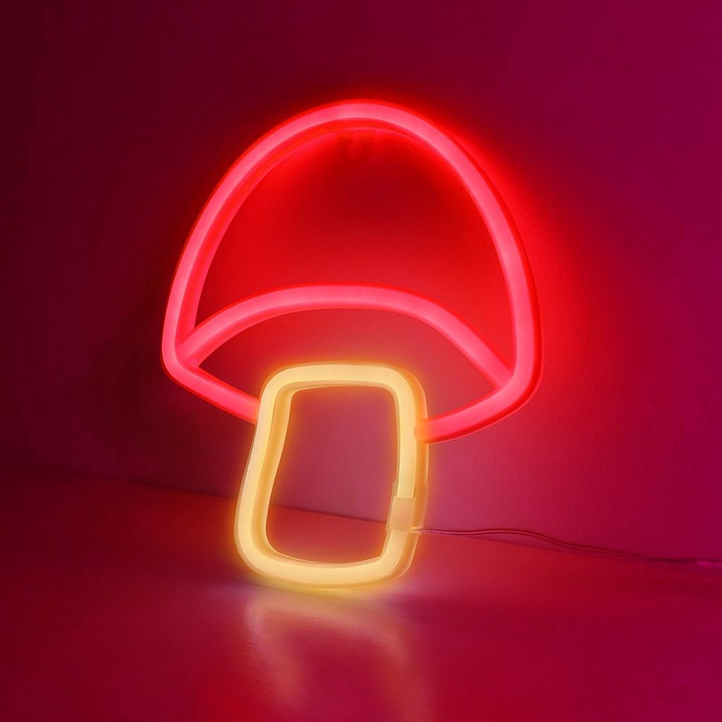 Pilz-Leuchtreklame Mit LED - Süße Neon-Deko Für Kinderzimmer, Bar Oder Wohnung