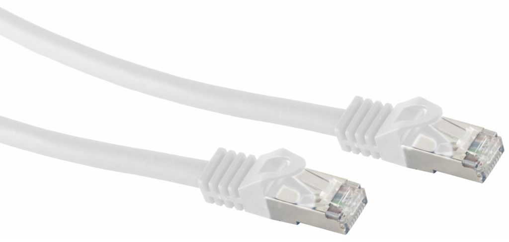 RJ45 Patchkabel m. CAT 7 Rohkabel  PIMF weiß 2m Produktbild 