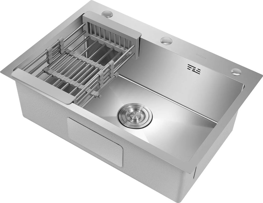 Küchenspüle, Edelstahl, Unterbau-Design, Silber