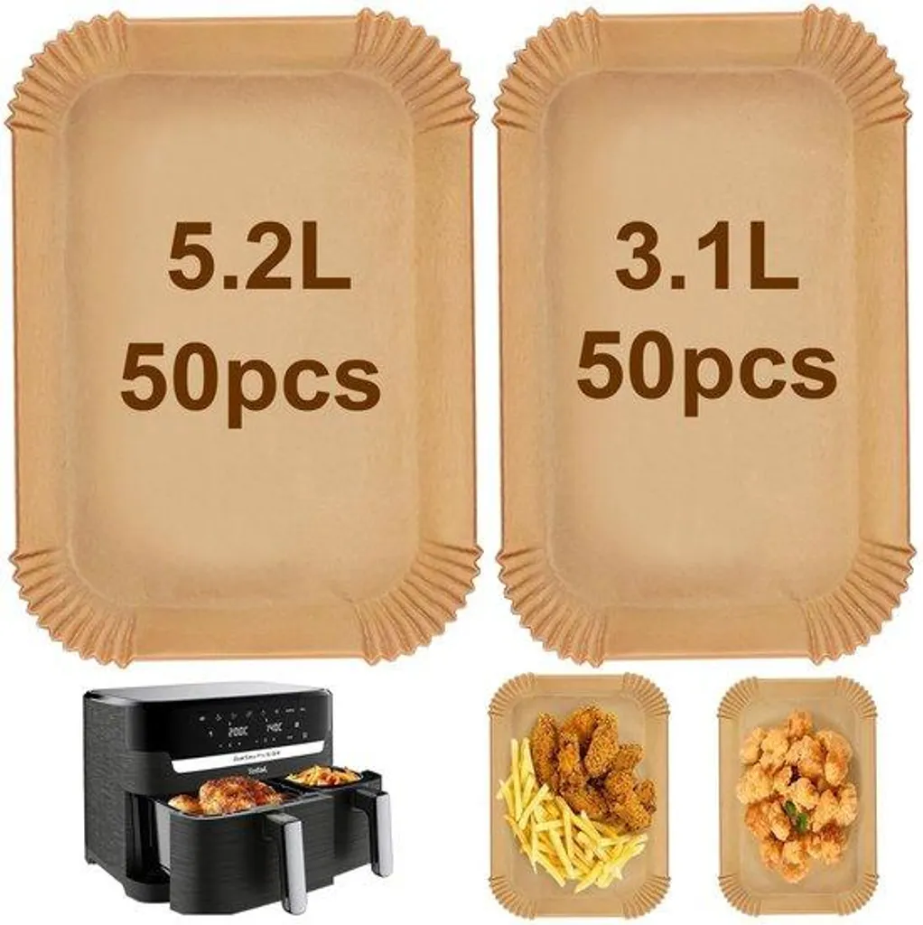Accessoires friteuse à air : 100 doublures en papier jetables 5,2/3,1 L