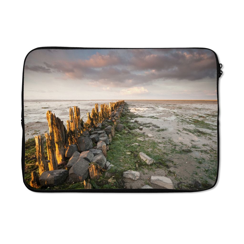 MuchoWow Laptop Hülle 13 Zoll Meer - Steine - Niederlande Laptoptasche - Laptophülle - Sleeve - Rundumschutz