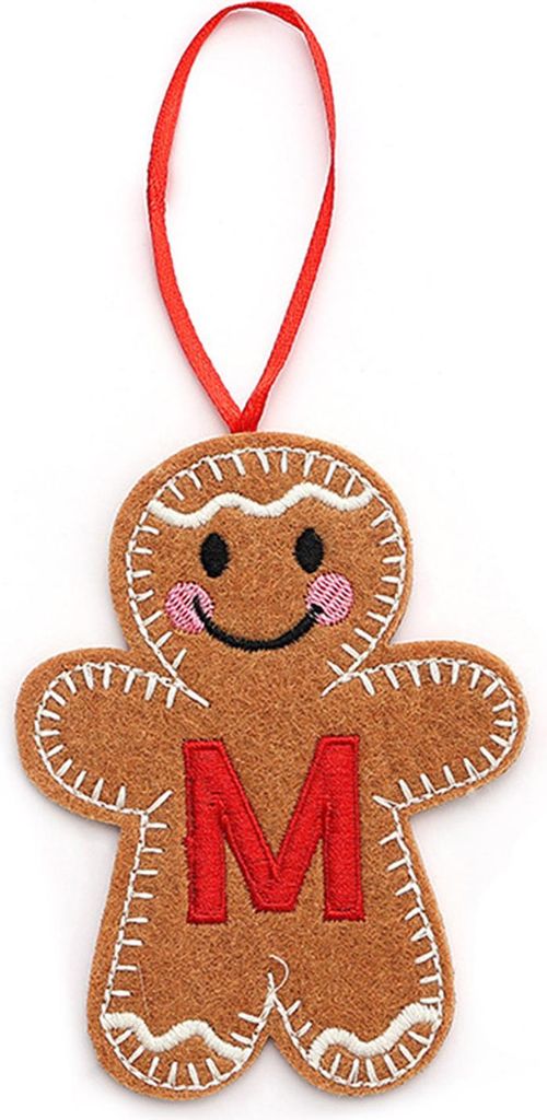 Lebkuchenmann-Ornamente, Initialen-Alphabet-Monogramm, Lebkuchen-Hängeornament, Familienname, Weihnachtsbaumschmuck