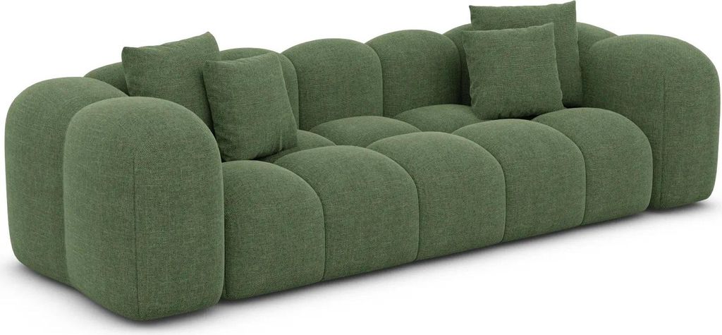 Strukturstoff 3-Sitzer Couch Valora Grün