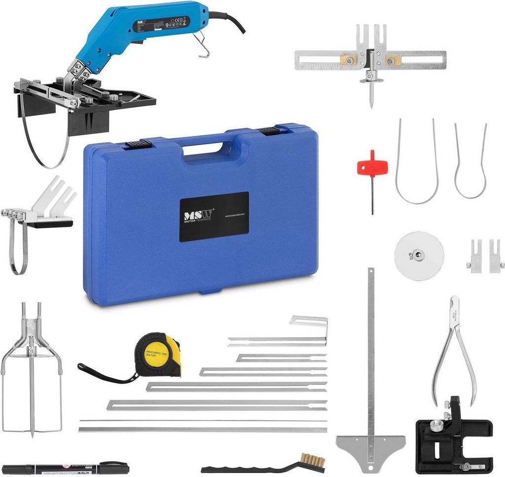 Expondo MSW Styroporschneider - 250 W - 500 °C - bis 250 mm - mit Steckdosenausschneider & weiteren Klingen