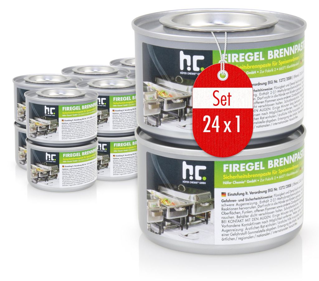 24x 200g Firegel Brennpaste zum Warmhalten von Speisen Produktbild 
