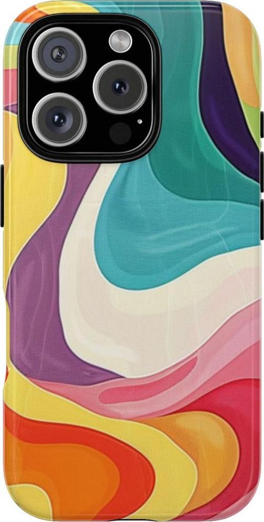 Buntes Retro-Muster in leuchtenden Farben – Hülle Kompatibel mit iPhone 16 Pro