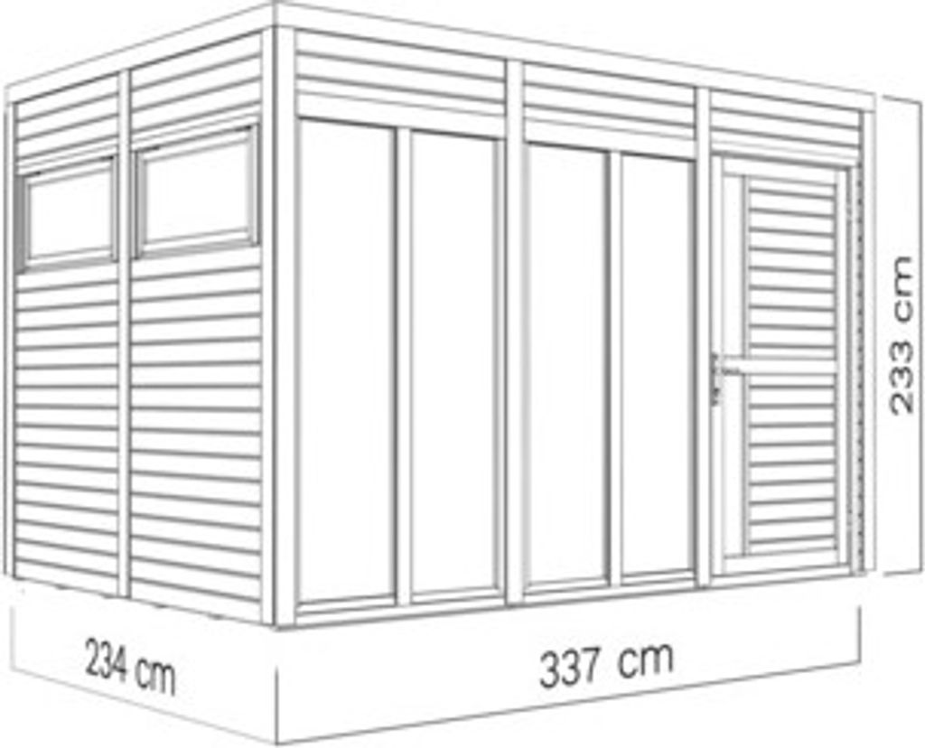 Bertilo Gartenhaus Cubus 3 Office - 19 mm anthrazit Produktbild 6