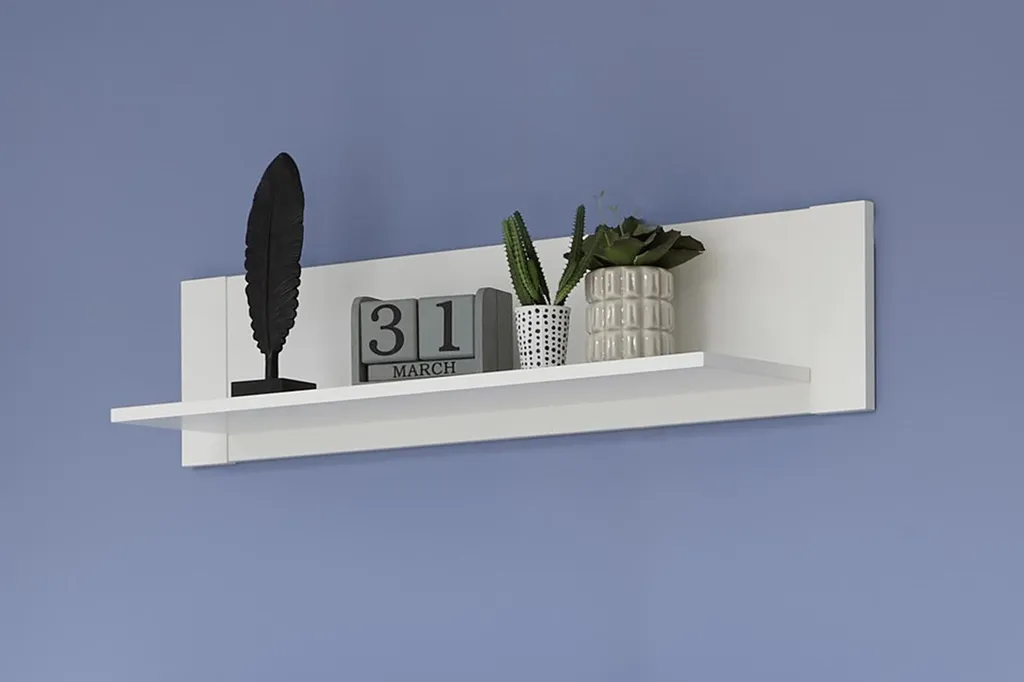 Étagère de rangement Alba blanche pour CD et petits objets dans le salon
