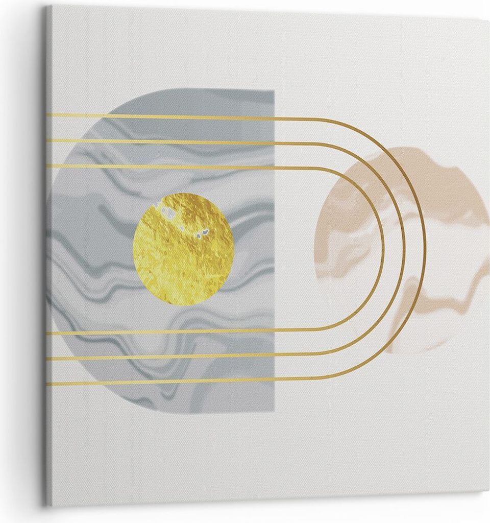 Bild auf Leinwand - Leinwandbild - Einteilig - Modern Gold abstrakt - 50x50cm - Wand Bild - Wanddeko - Wandbilder - Leinwanddruck - Bilder - Wandde...