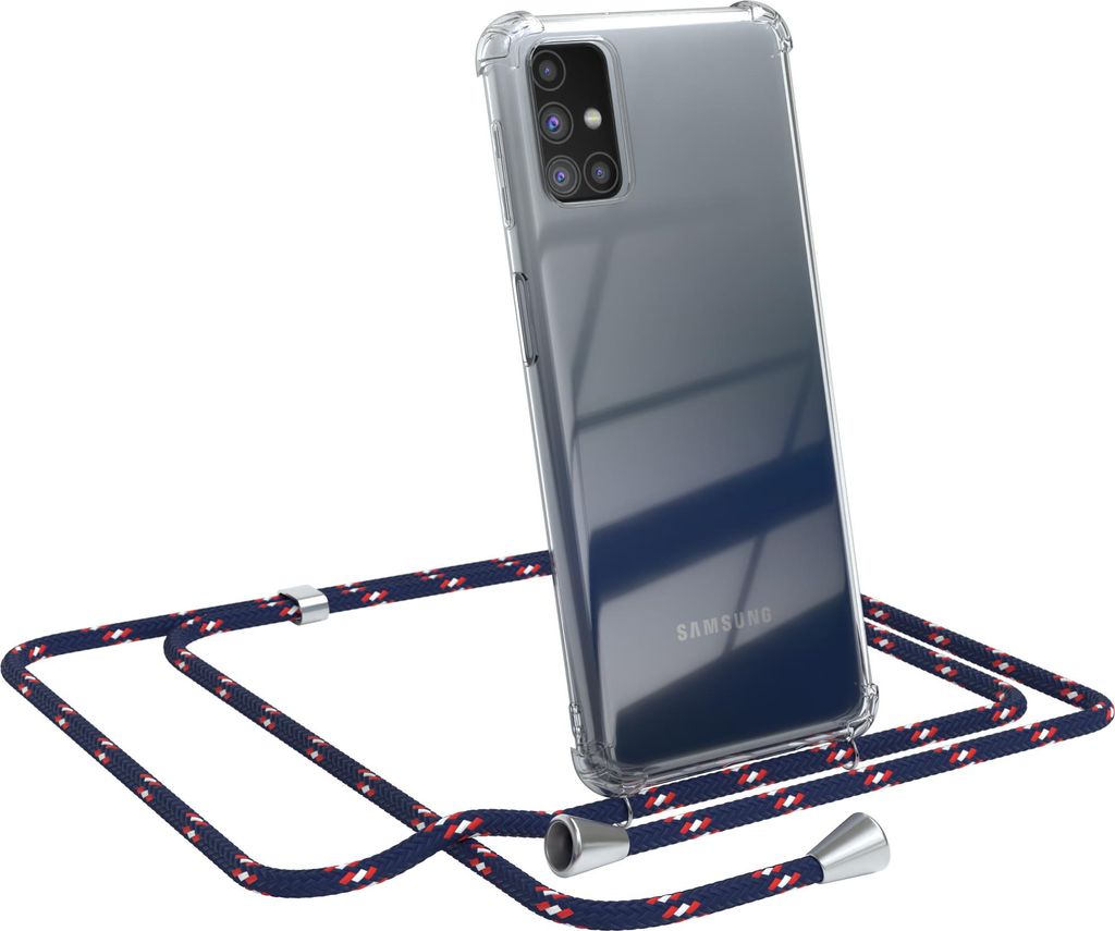 EAZY CASE Handykette mit Hülle für Samsung Galaxy M31s Backcover Handykette, zum Umhängen in Blau