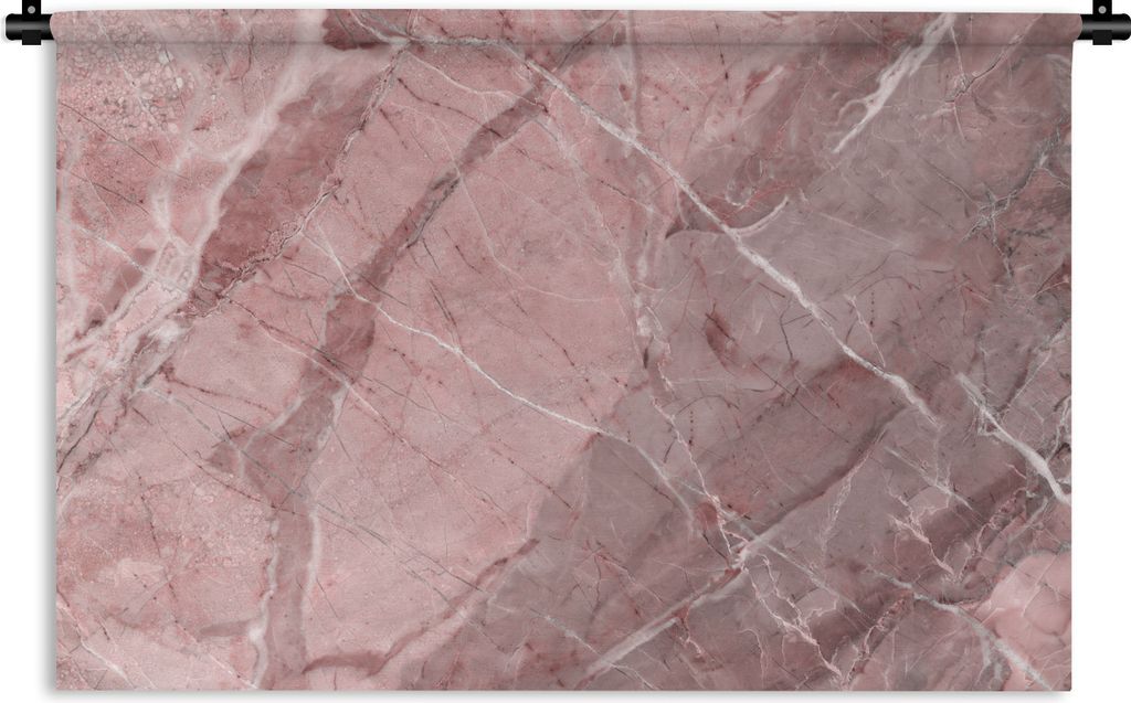 MuchoWow Wandteppich Wandbehang Granit - Stein - Rosa - Weiß 150x100 cm Tapisserie Dekoration Wandtuch - Waschbar - Tapisserien - Wand-Decke