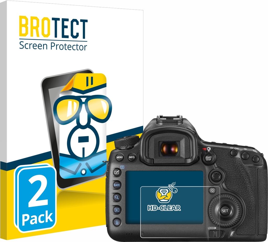 2x Für Canon EOS 5DS / 5DS R Schutzfolie BROTECT Displayschutz Display Schutz Folie Klar Transparent