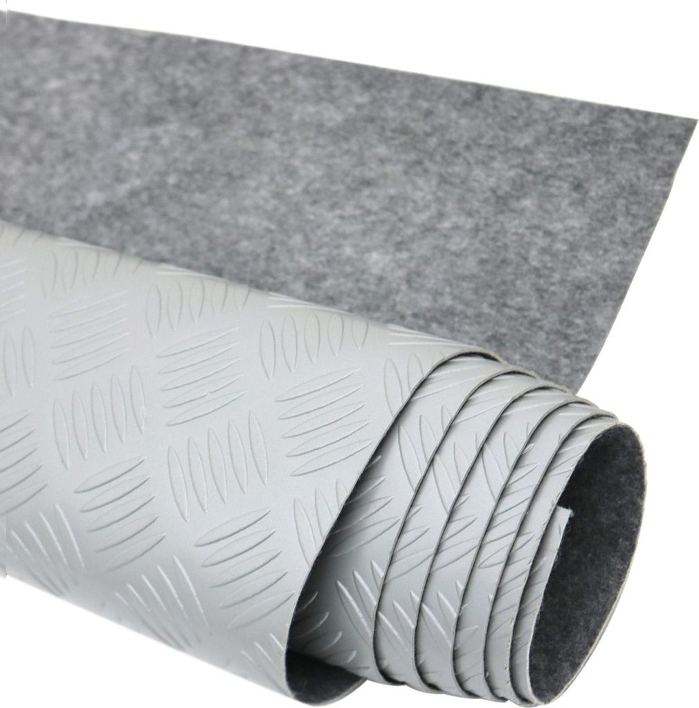 Antirutschmatte Gumimatte Bodenbelag Riffelblech Optik 100 x 200 cm Grau