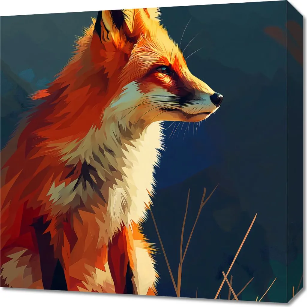 Quadro 50x50 cm Lo sguardo della volpe | Stampa su Tela Moderna Premium