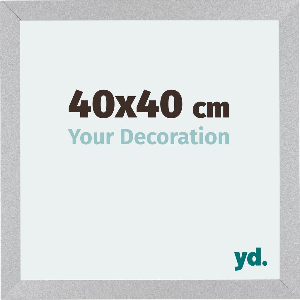 Bilderrahmen, 40x40 cm, Silber Matt, MDF, Mura