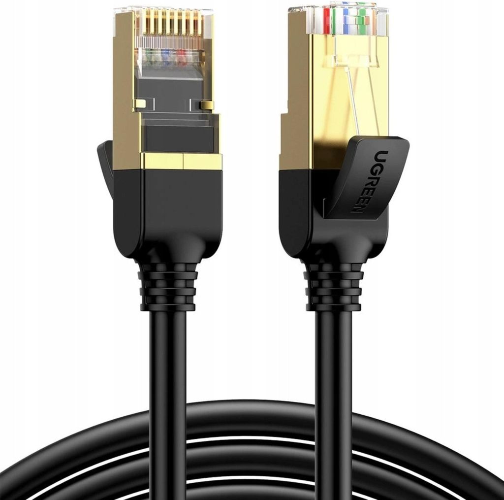 UGREEN Ethernet RJ45 flaches Netzwerkkabel, Cat.7, STP, 15m (schwarz)