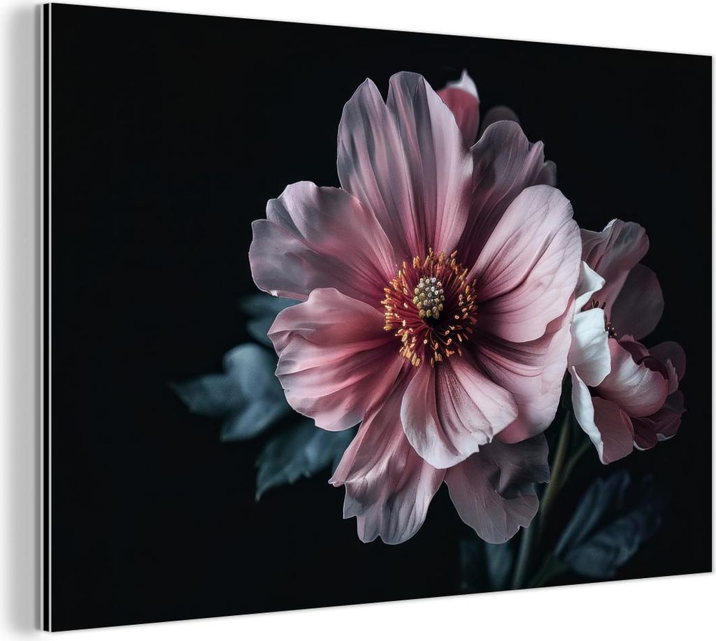 MuchoWow Wanddekoration Metall Metallbild Wandkunst 30x20 cm Blume - Rosa - Natur MuchoWow Aluminium Gemälde - Aluminiumgemälder