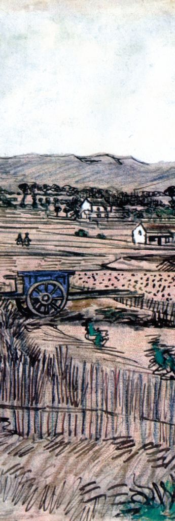Vincent Van Gogh Kunstdruck Bild - Der Blaue Karren, 1888 (158 x 53 cm)