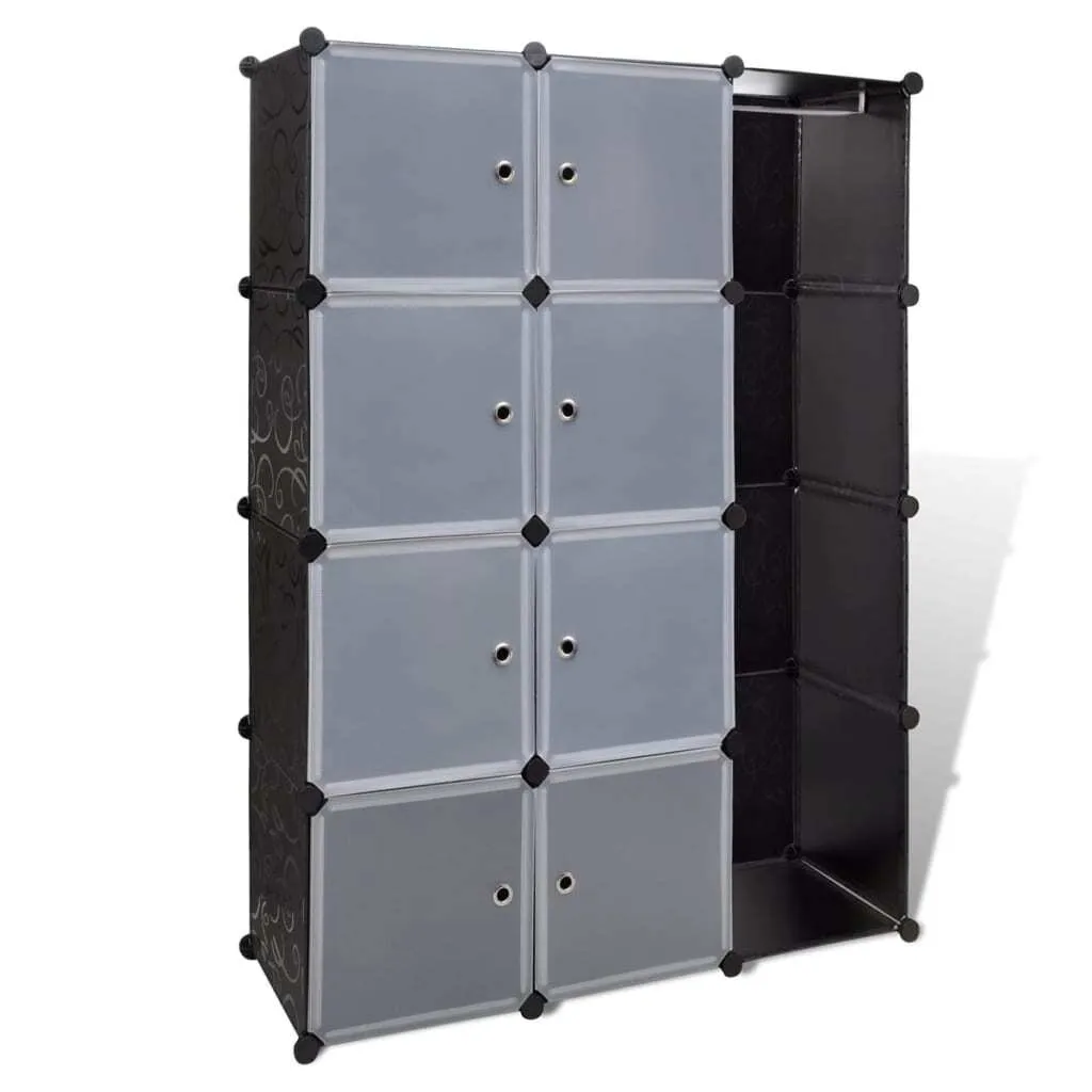 Scaffalatura Modulare 9 Vani per Garage e Hobby 37x115x150 cm Bianco Nero - 2