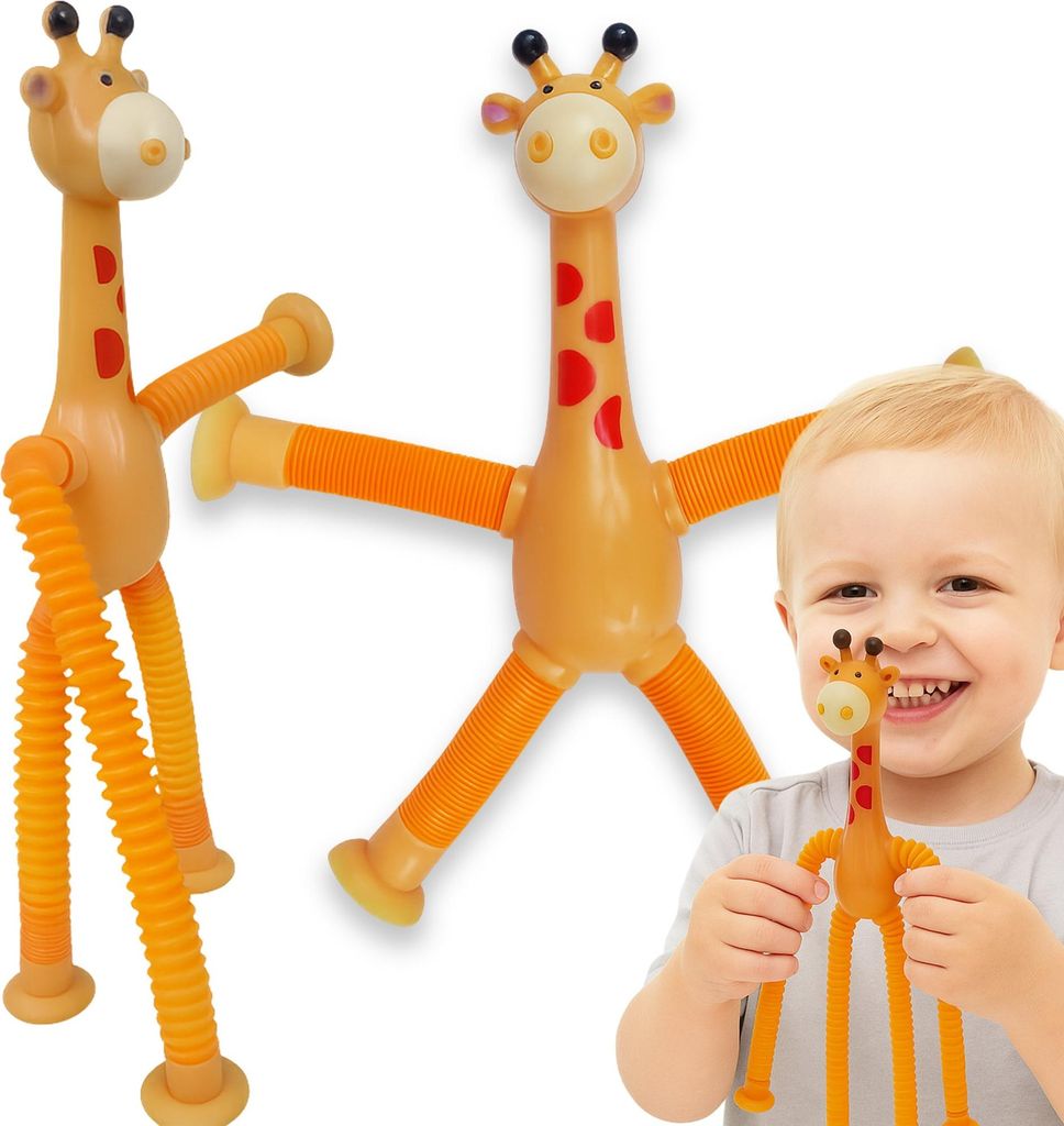 Žirafa Pop Tube Stretch Tube s prísavkami Tube Sensory Toy Obrázok produktu 