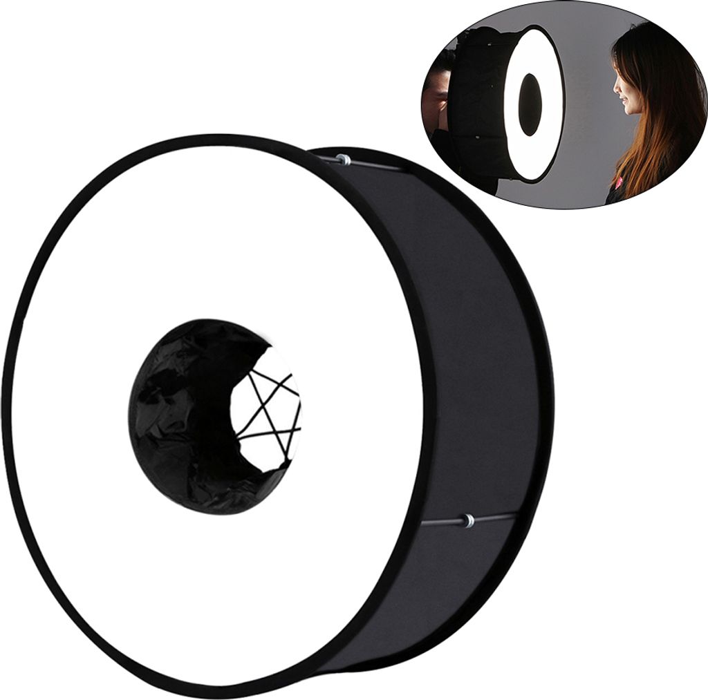 PULUZ 450mm Round Style Softbox Blitzgeraet Blitzlicht Shoot Softbox Faltbarer Softblitz-Diffusor fuer die Fotografie