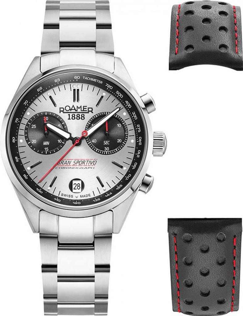Herrenuhr ROAMER 978818 41 85 21 mit Edelstahlarmband und zusätzlichem Sportband.