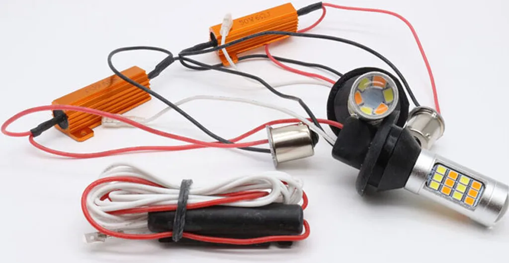 Kit LED 1156 BA15S 42-SMD 2835 Switchback Ghiaccio Blu-Giallo