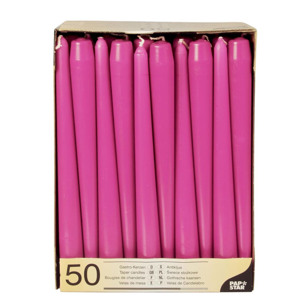 50 Leuchterkerzen Ø 2,2 cm · 25 cm fuchsia Produktbild 