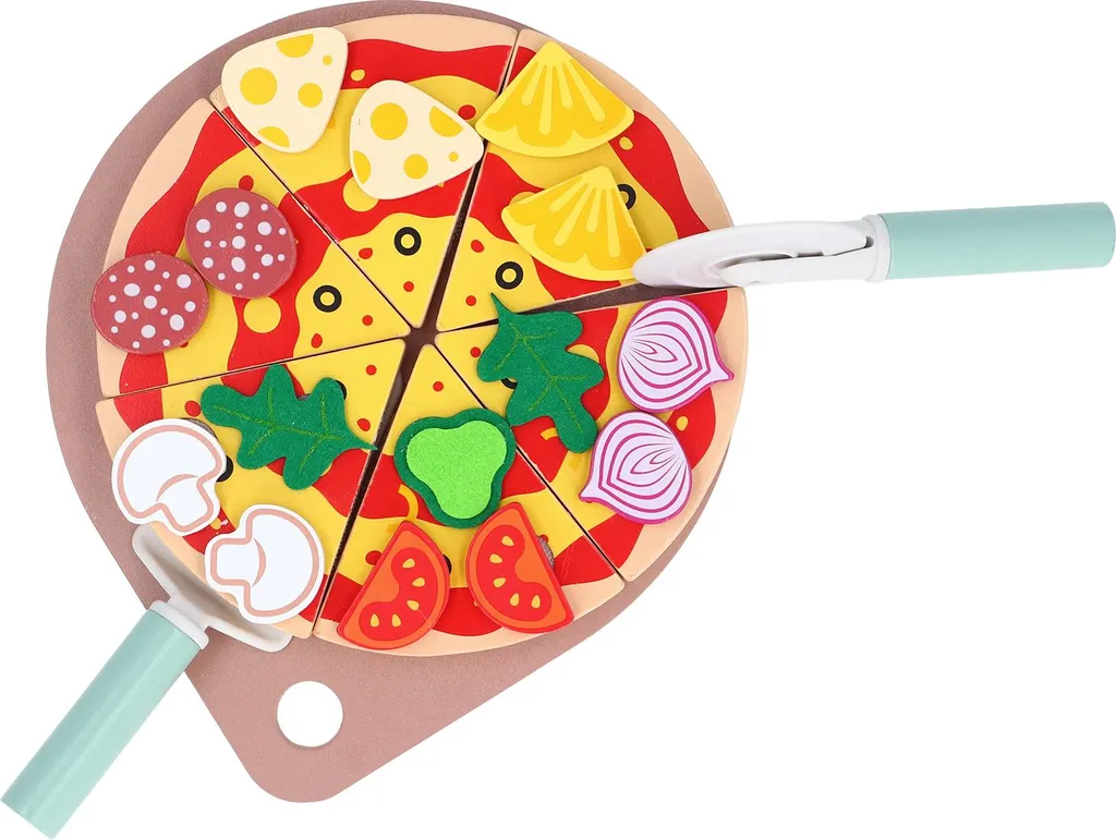 Jeu éducatif pizza en bois jouet d'imitation cuisine Montessori