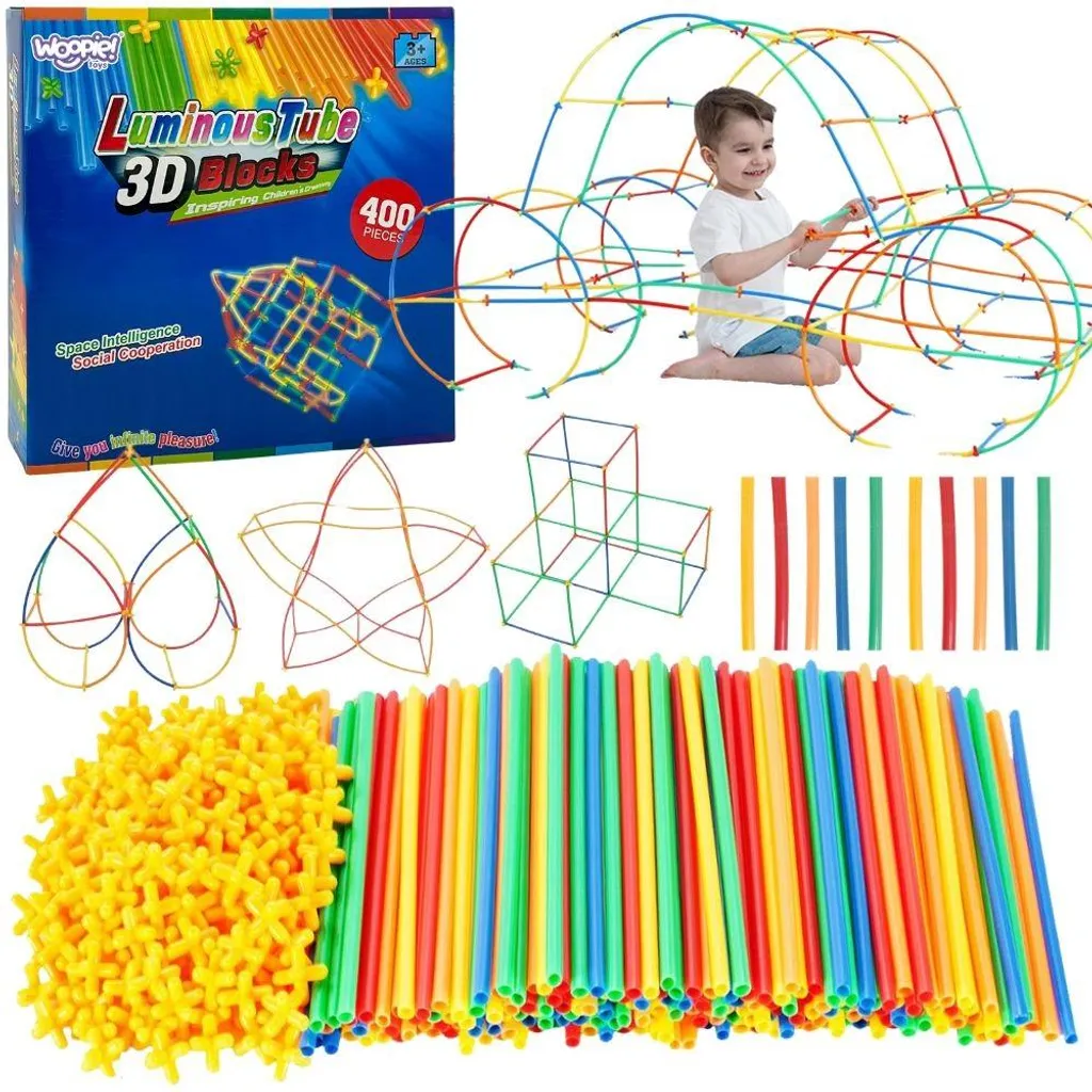 Woopie Building Blocks 400 Pièces : Jeu de Pailles Lumineuses Créatif