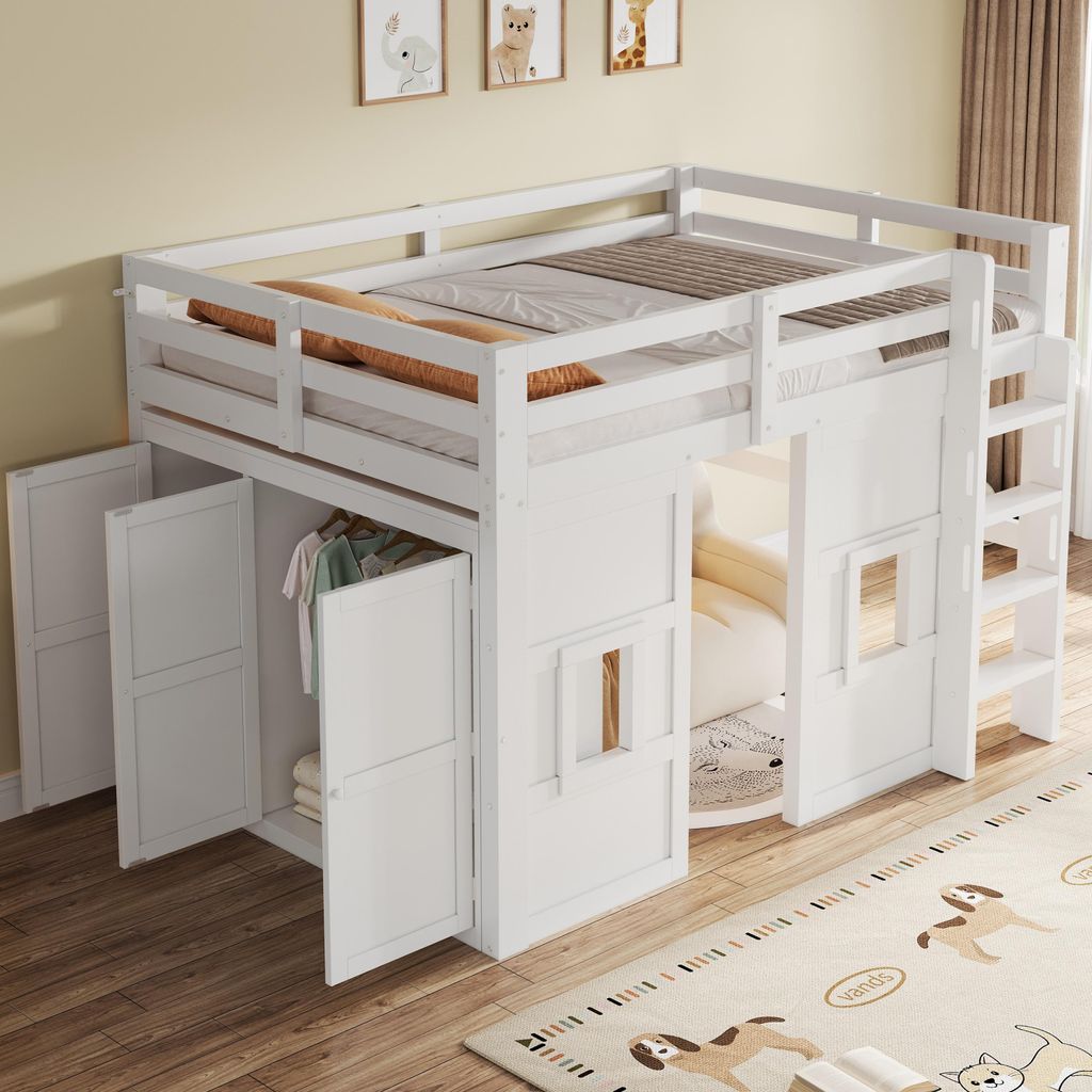 Letto a castello Flieks 140x200 cm con armadio integrato, Immagine del prodotto 