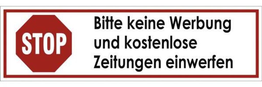 Dreifke® Aufkleber STOP Bitte keine Werbung u. e Produktbild 