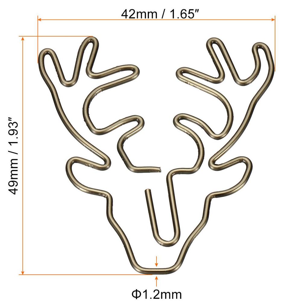 Papier Klemme Hirsche Tier-Geformt Niedlich Dekorativ Spa? Klammern Lesezeichen mit Box 1.9" Bronzeton fš¹r Organisieren Bš¹ro Haus Pack von 20