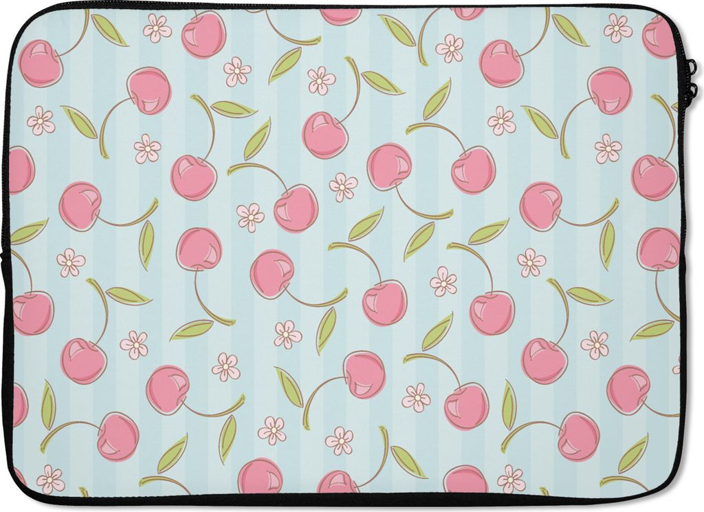 MuchoWow Laptop Hülle 13 Zoll Muster - Kirschen - Sakura Laptoptasche - Laptophülle - Sleeve - Rundumschutz