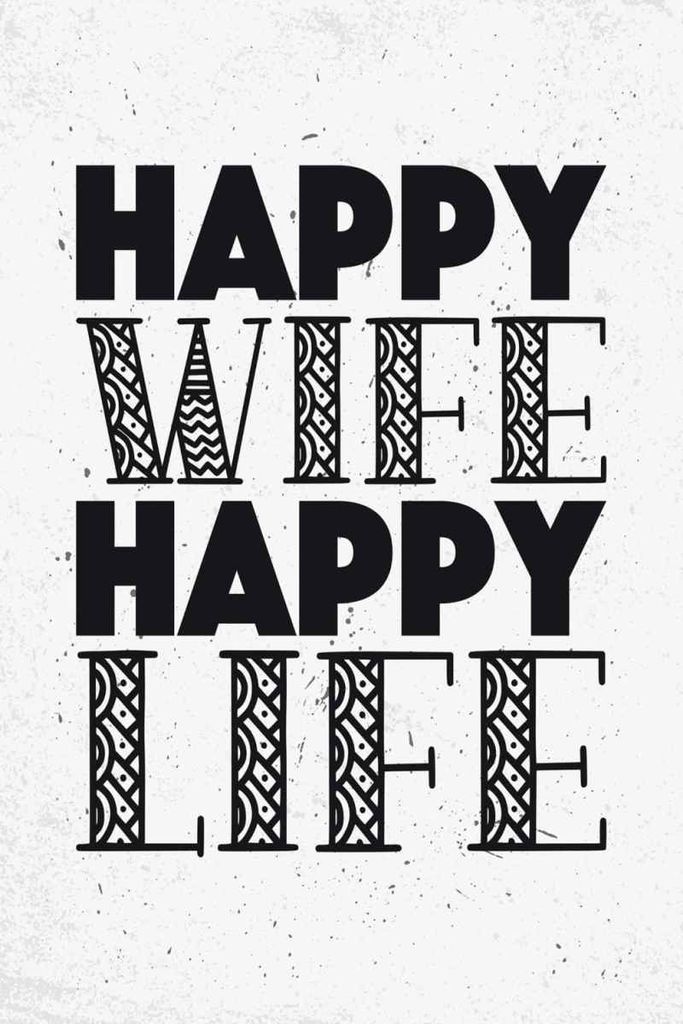 vianmo Holzschild 30x20 cm Frau Happy wife happy Life Produktbild 