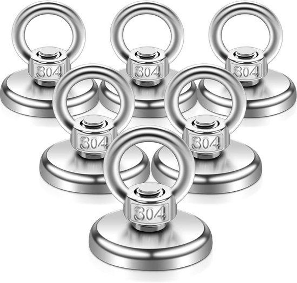 Neodym-Magneten - Extra stark für Magnetfischen - 6 Stücke - 36 mm
