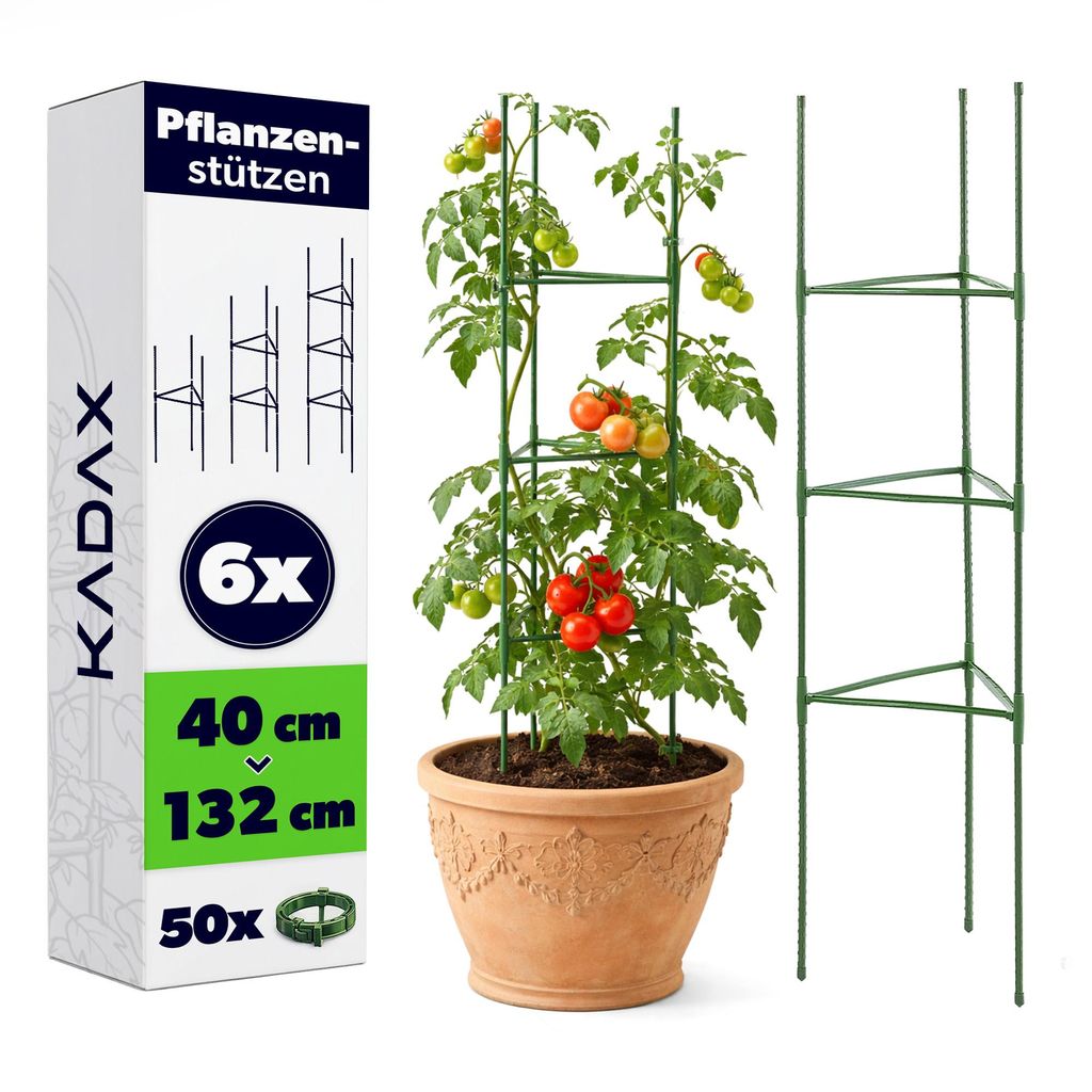 KADAX Supporto per pomodori 132 x 30 cm, 6 pezzi, torre per Immagine del prodotto 