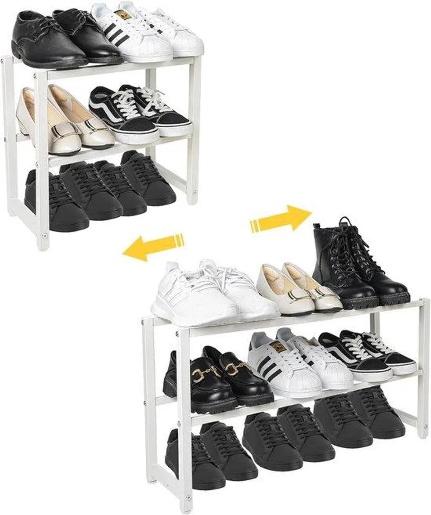 Organisateur de chaussures pour placard et couloir 2 rangs gain place